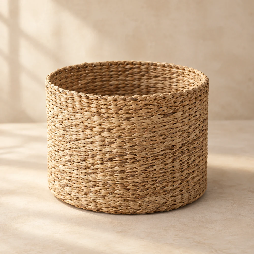 Reed Woven Storage Basket — Natural